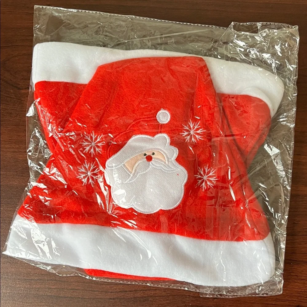 Festive Red and White Reindeer Santa Hat